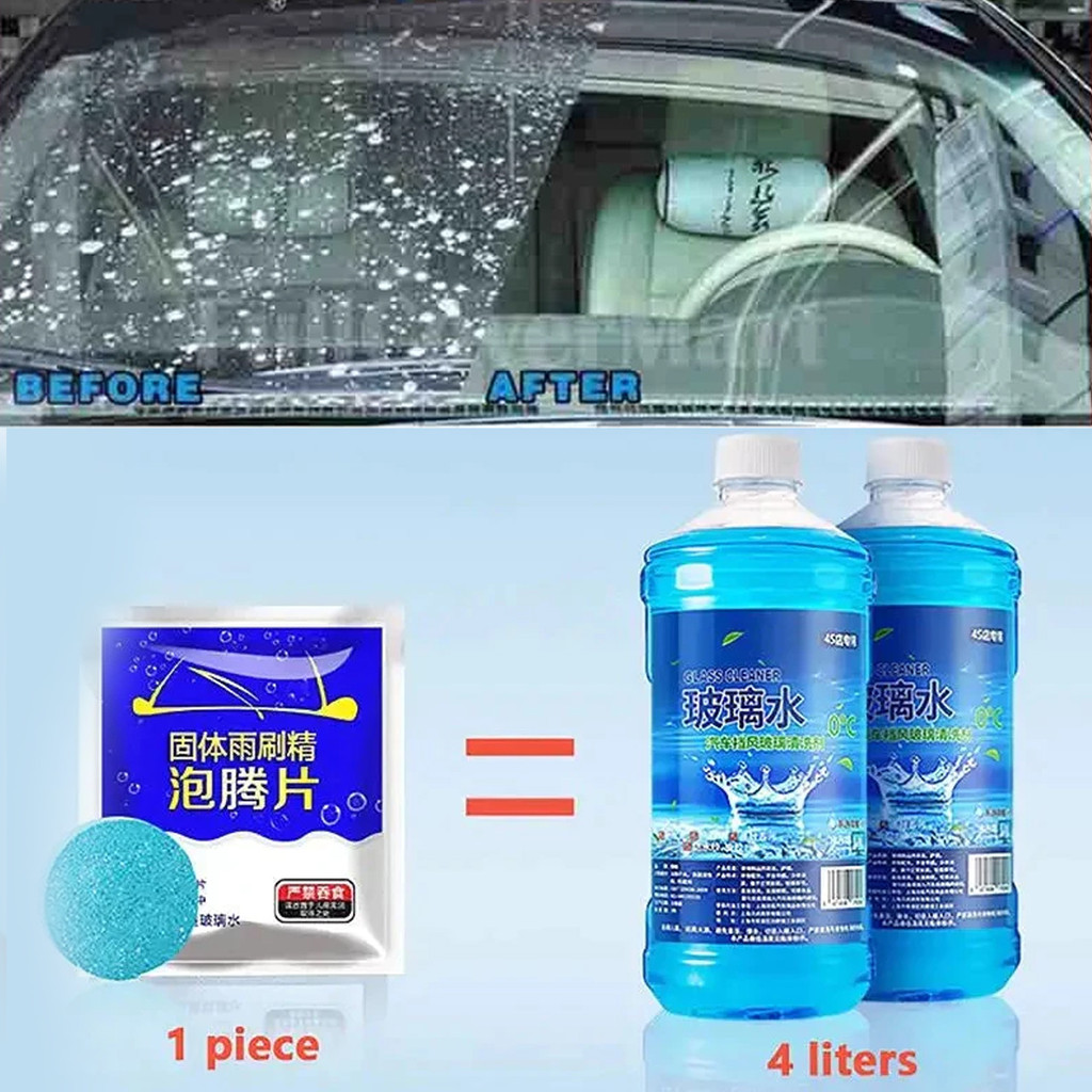 10Peça Limpador De Parabrisa De Carro Detergente Limpa Vidros Concentrado Dose Única Trata Reservató