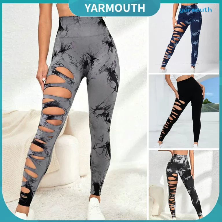 [YAR] Mulheres Tie Dye Oco Out Leggings Calças Es