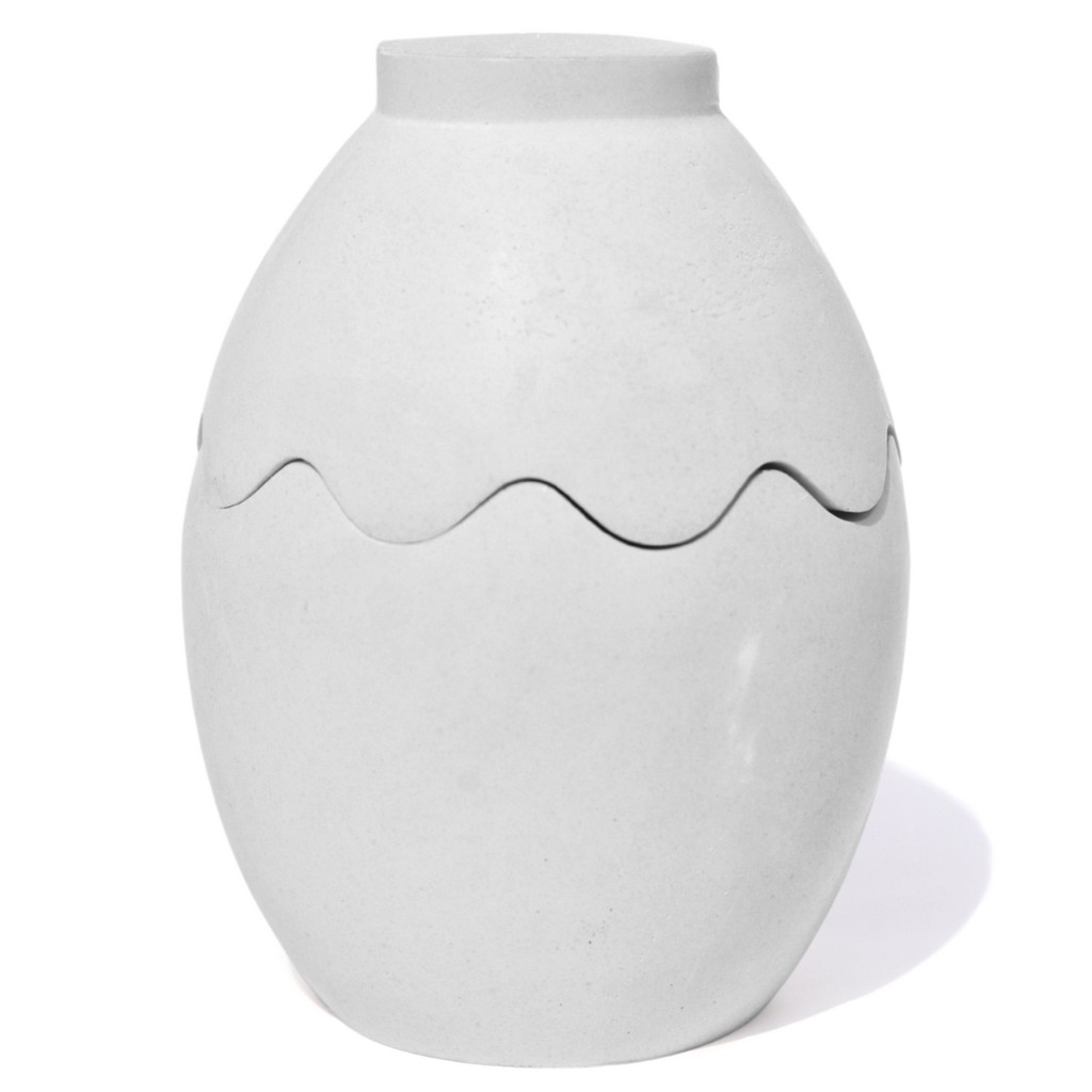 Porta Objeto Decorativo Ovo Com Tampa 9cm Cimento Artesanal