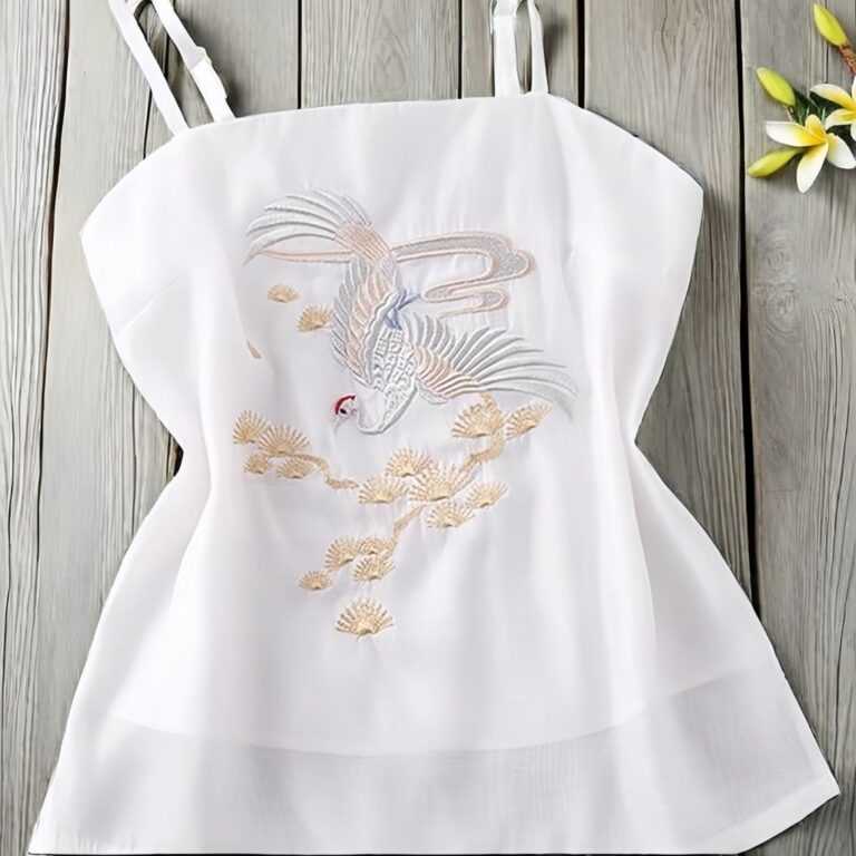 2025 Novo Estilo Hanfu Sling Tube Top Vestido de V