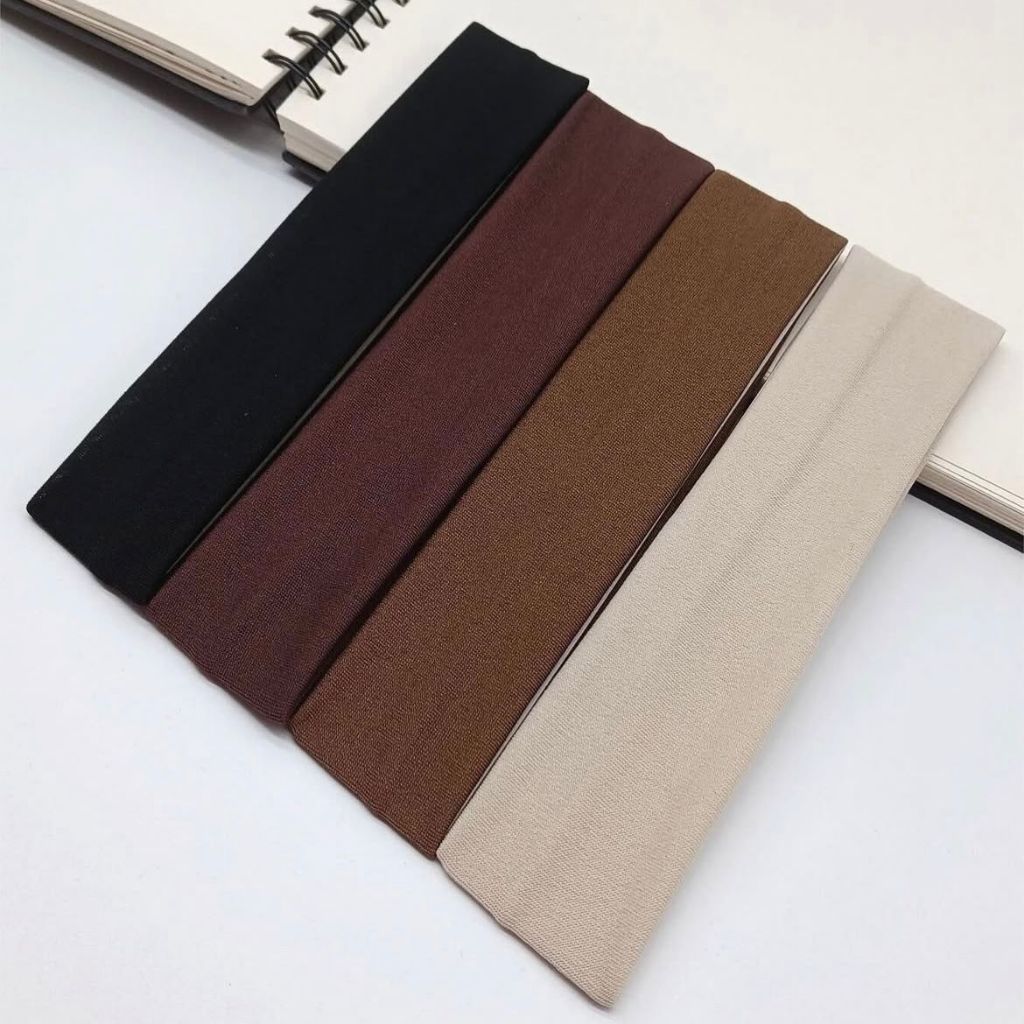 4 Faixas de Cabelo Penteados e Esportes Branco, Preto, Marrom Claro e Marrom Escuro