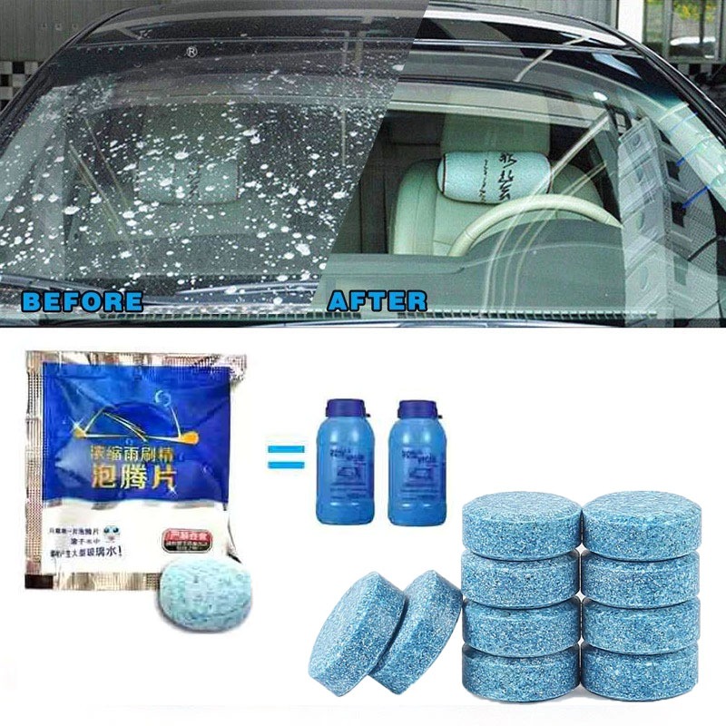 5/10 Peça Limpador De Parabrisa De Carro Detergente Limpa Vidros Concentrado Dose Filme Efervescente