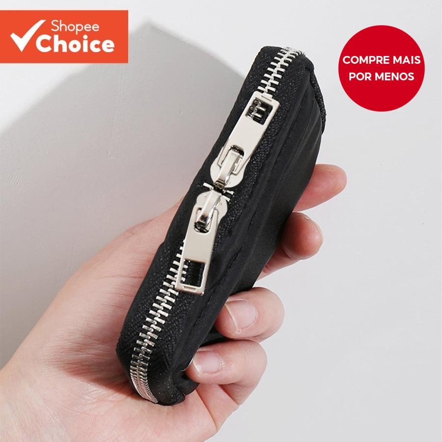 Porta-Moedas Compacto Com Bloqueio De RFID-Mini Carteira Chaveiro Para Cartões , Dinheiro E Itens Es