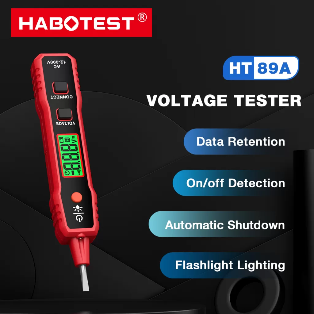 HABOTEST HT89A Detector De Tensão Caneta Testadora 300V Tipo Multímetro Digital Chave De Fenda Sonda