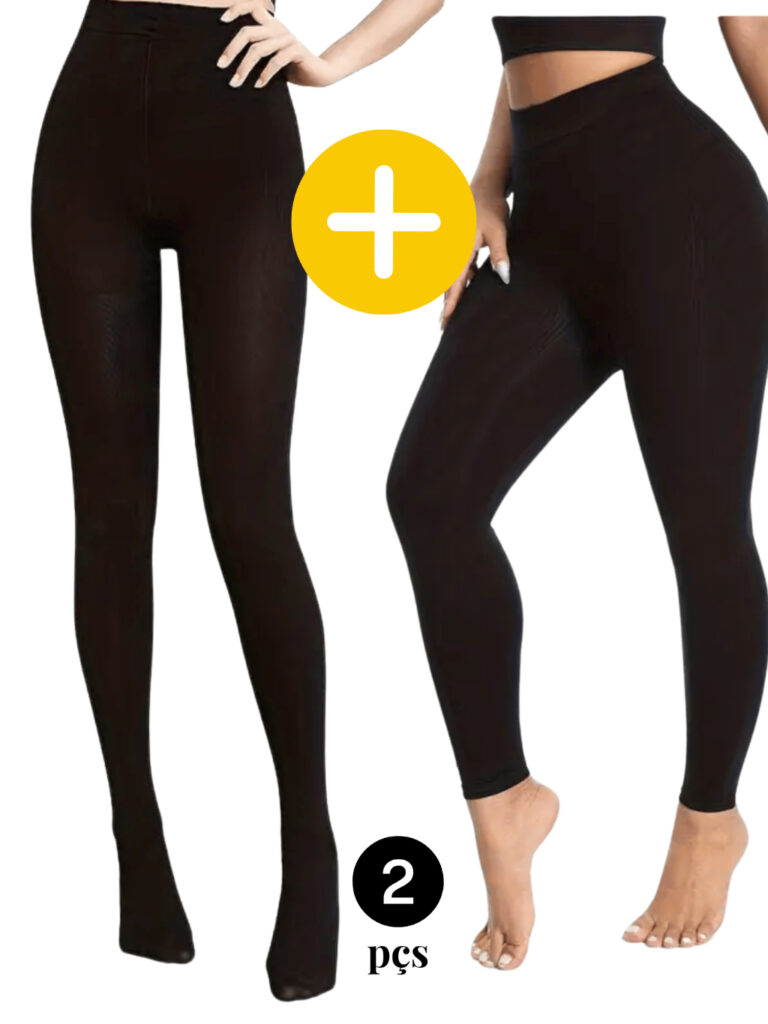 Kit 2 PEÇAS Meia Calça Com pé ou sem pé Grossa Fio 80 Elástica Feminina Fio 80