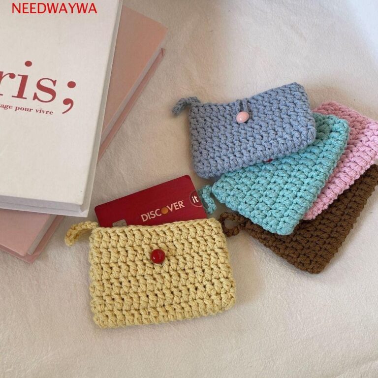NEEDWAYWA Bolsa De Moedas De Crochê , Pequena De 