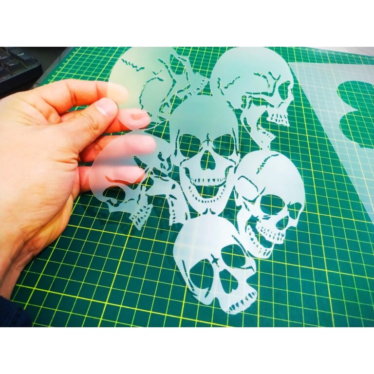 Kit 5 Moldes Stencils caveiras para aerografias e 