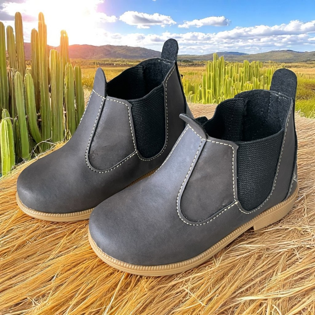 Bota Botinha Botina Jeca Masculina Infantil Menino Bebê Café Cowntry