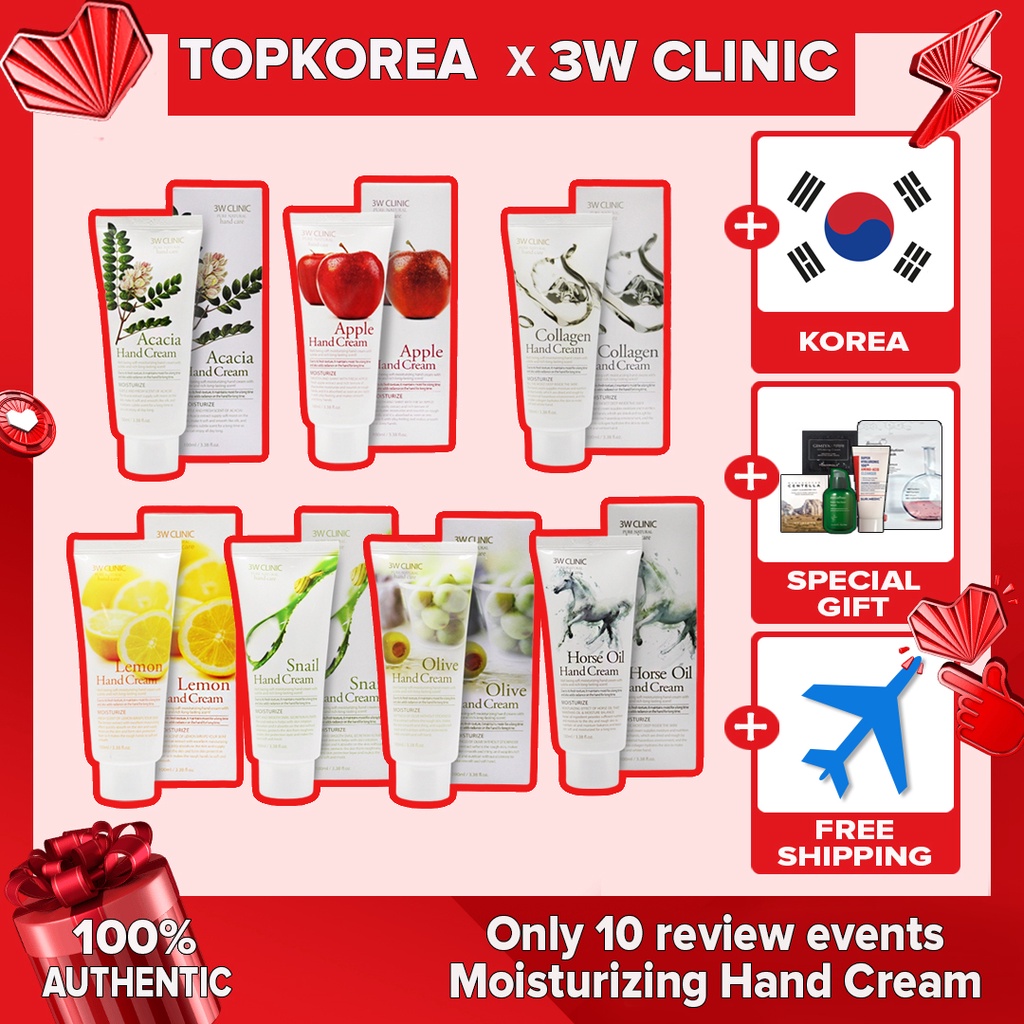 Clínica 3W Creme Hidratante Para Mãos 100ml-7 Opções/TOPKOREA/Envio Da Coreia