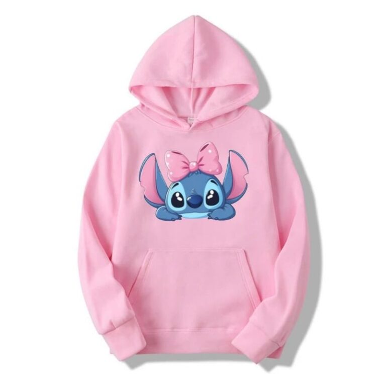 Moletom Blusa Stitch Infantil  Unissex Capuz e Bol