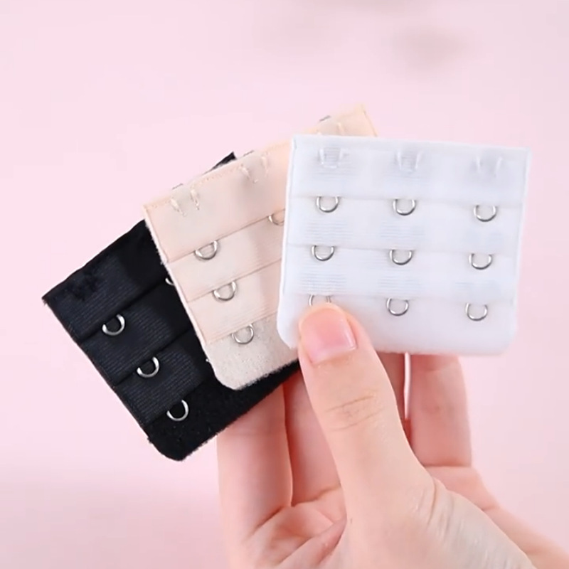 Extensores de Sutiã – Expansor de Faixa nas Costas com Ganchos e Olhos em 3 Linhas (Preto/Branco/Nud