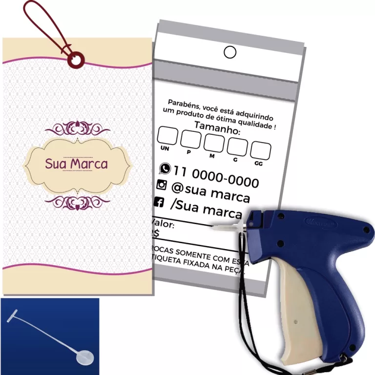 Kit Aplicador de Roupas Etiquetas Personalizadas c