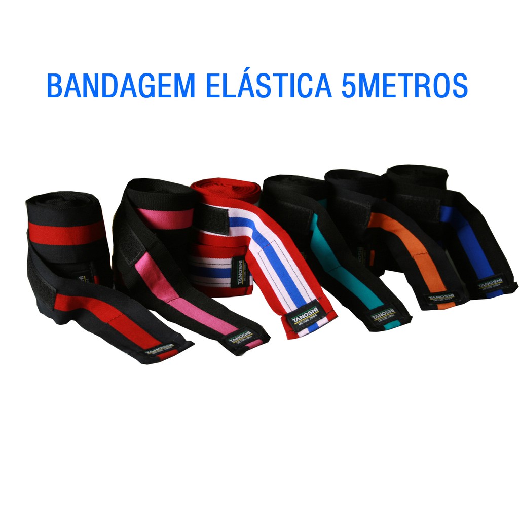 Bandagem Elástica (par) 5 metros Luta MuayThai, Sanda, Kickboxing, MMA