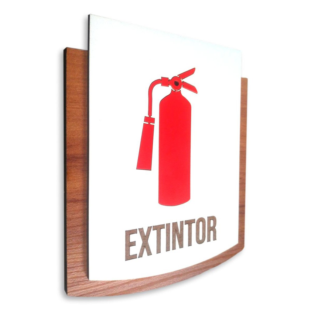 Placa De Sinalização | Extintor – MDF 15x13cm