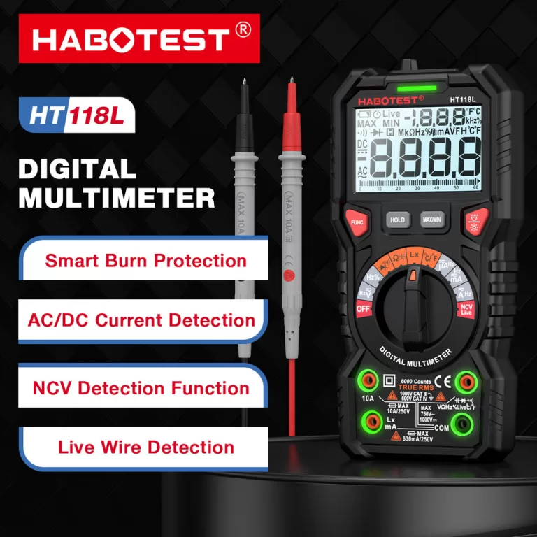 HABOTEST HT118L Multímetro Digital 1000V AC/DC 60