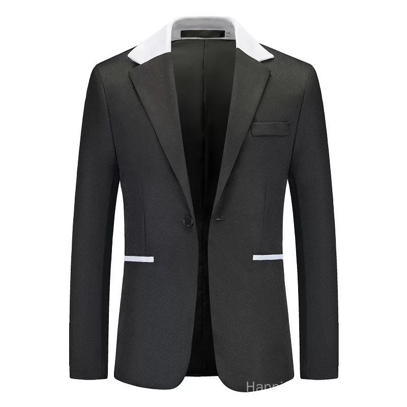 Envio em 24 horas 2024 Primavera Outono Nova Moda Masculina Terno de Bloco de Cores Blazer Casual