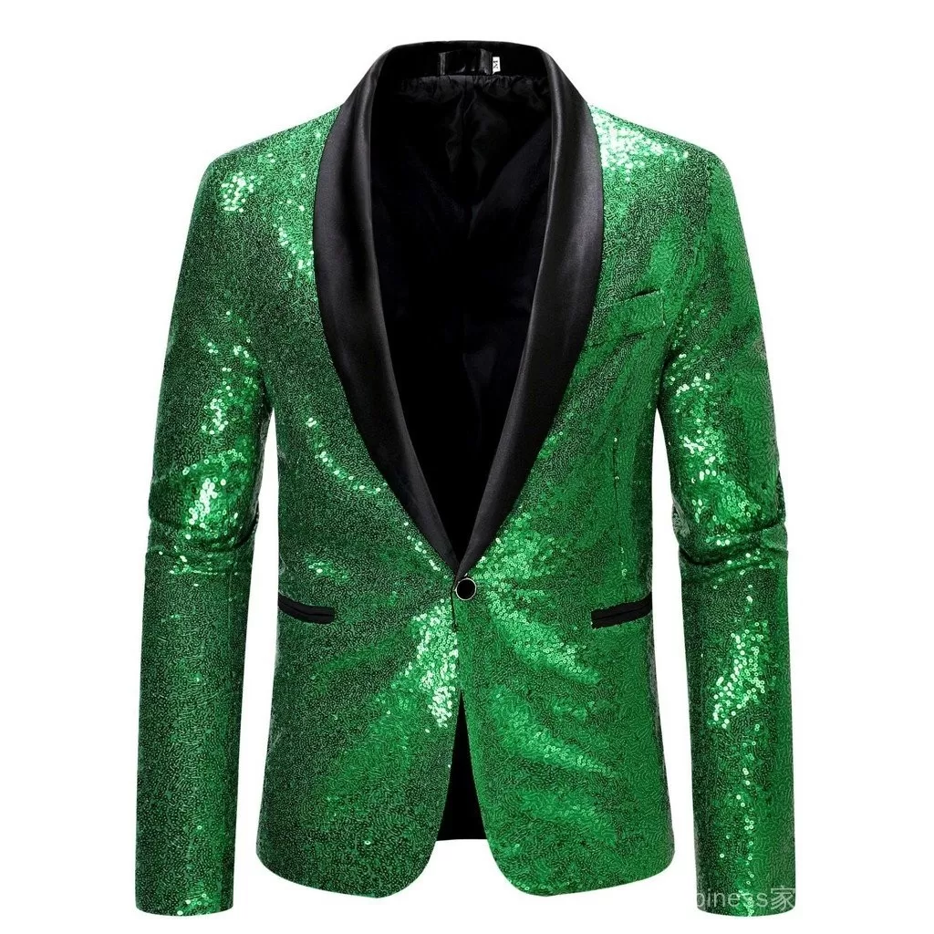 Envio em 24 horas  Vestido de Performance Europeu e Americano Blazer de Lantejoulas Douradas para N