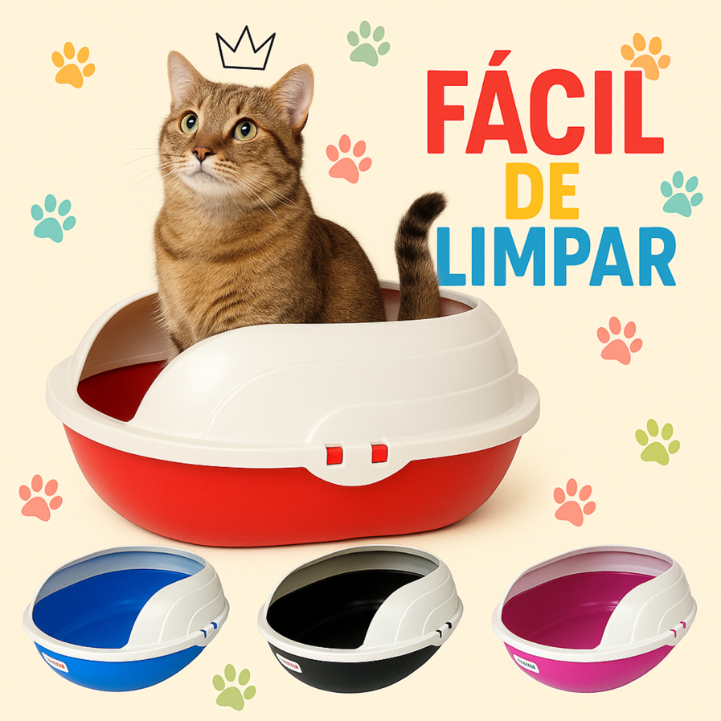 Caixa Bandeja De Areia Sanitaria FurbaPara Gato Higiênica Com Arco Prime Borda Removível Furacão Pet