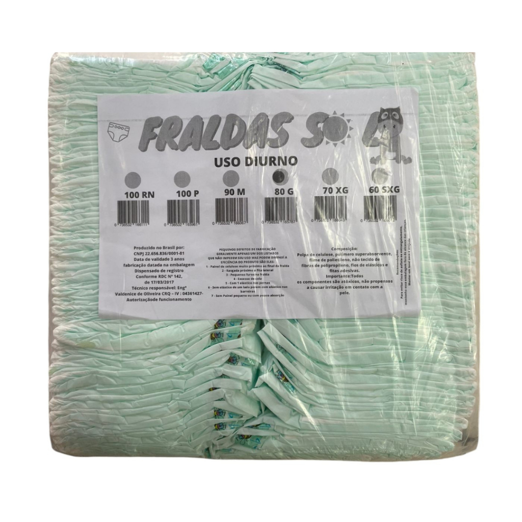 Fralda Descartavel Infantil Segunda Linha Sol – P ao SXG Promoção/Barato