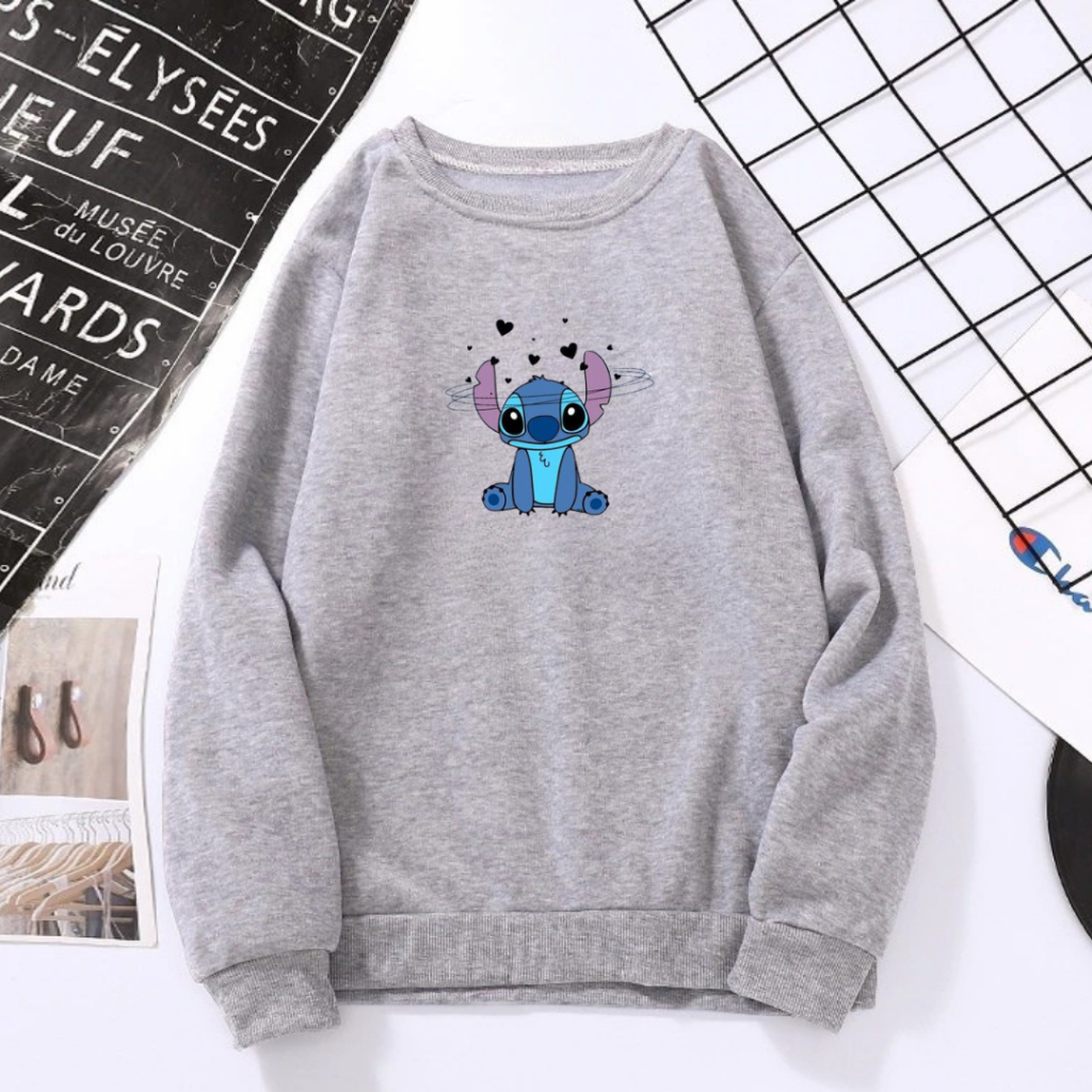 Moletom Estilo Gola Careca Tecido Flanelado Algodão 100% Estampado Quentinho e Estiloso Blusa de Fri