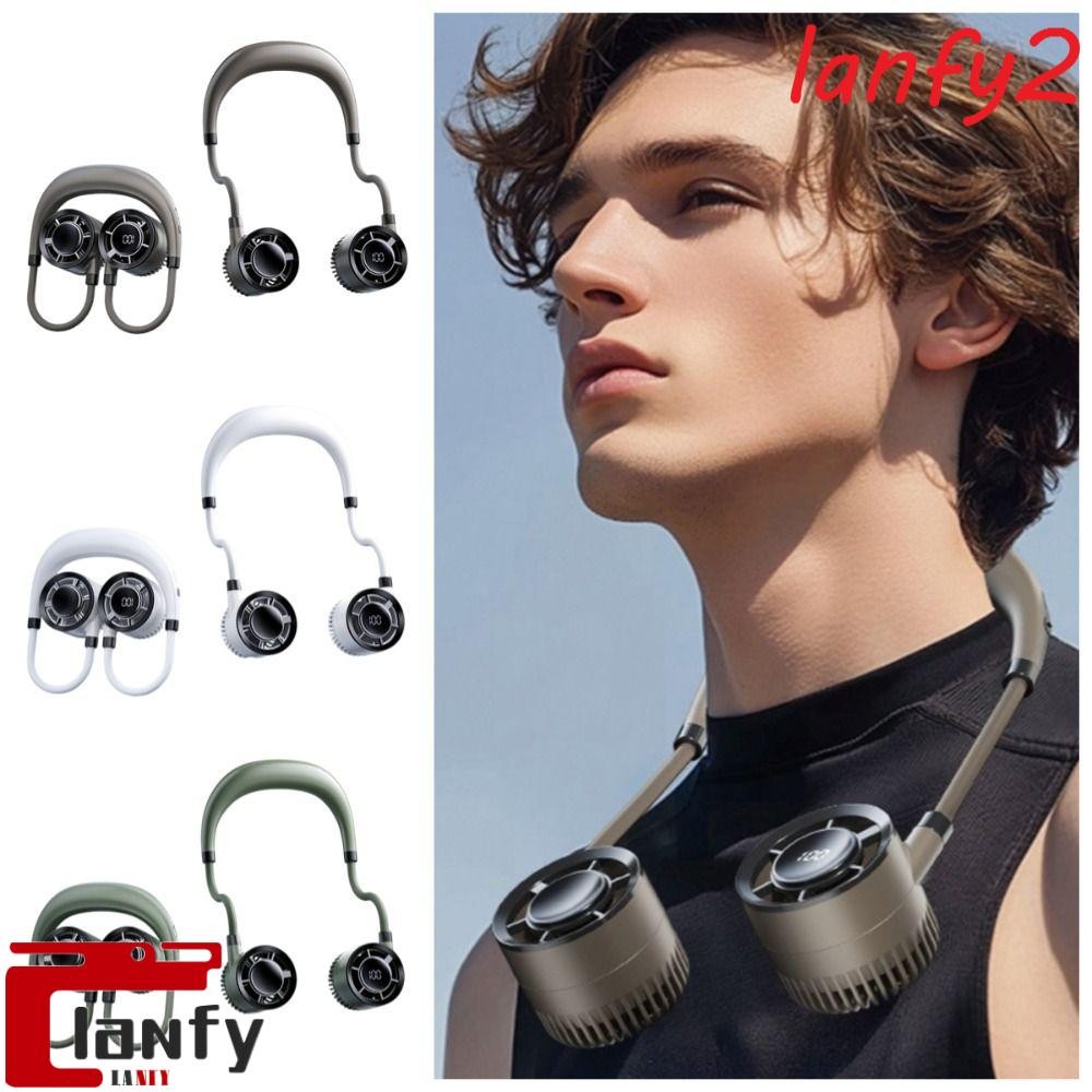 Ventilador De Pescoço Pendurado LANFY , Portátil Dobrável De Vento Forte Ajustável De 4 Velocidades