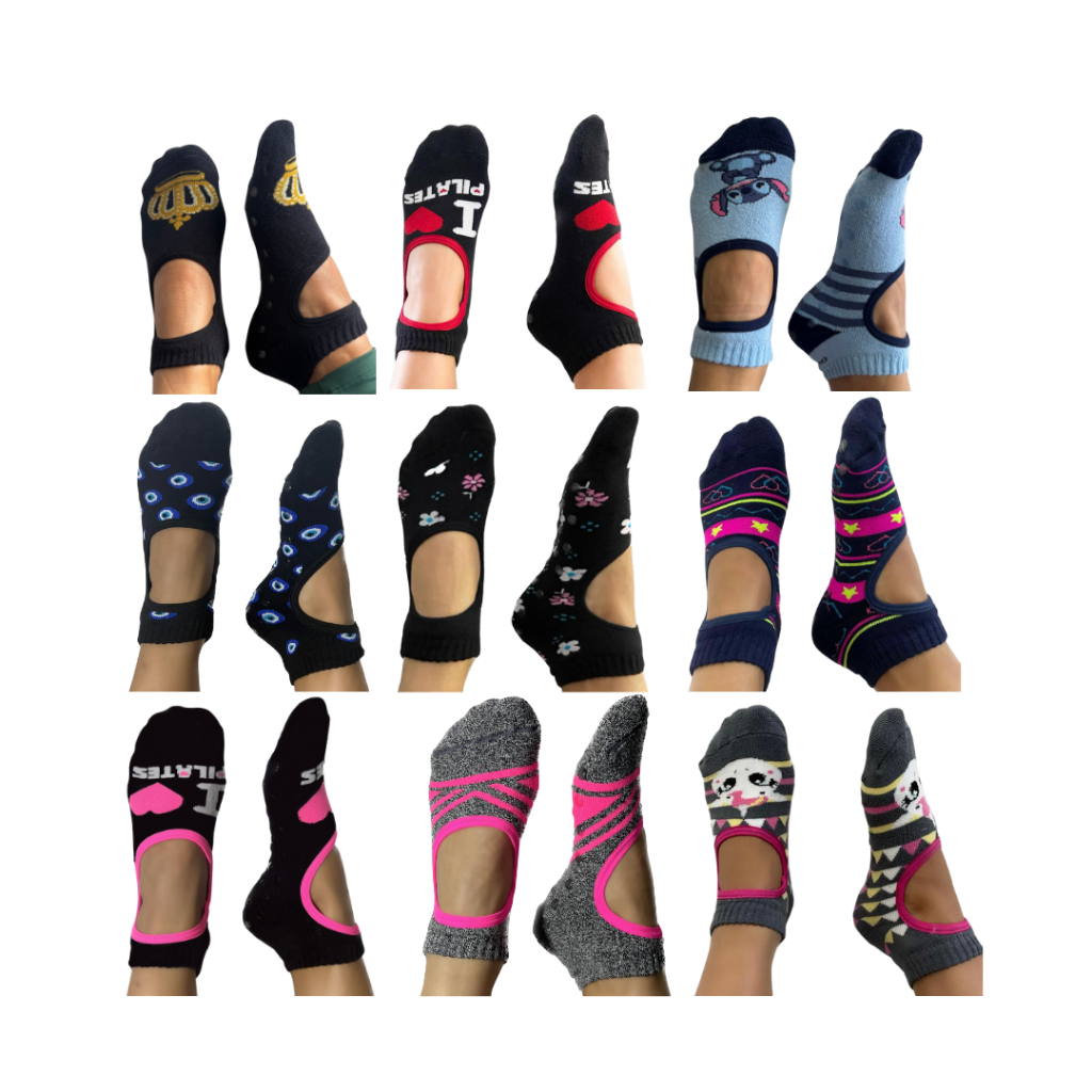 Meia Botinha sapatilha feminina antiderrapante pilates yoga