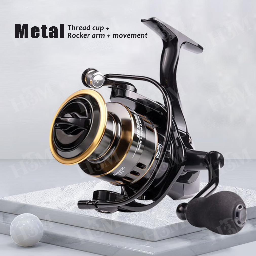 Molinete De Pesca De Metal EVA HD1000-7000 Max Arraste 10kg Cana Em Água Salgada,.