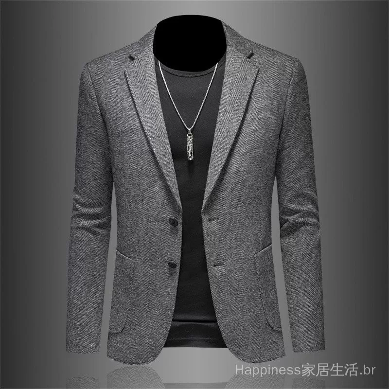 Envio em 24 horas Primavera e Outono Novo Terno Casual Masculino Estilo Coreano Slim Fit Blazer Pe