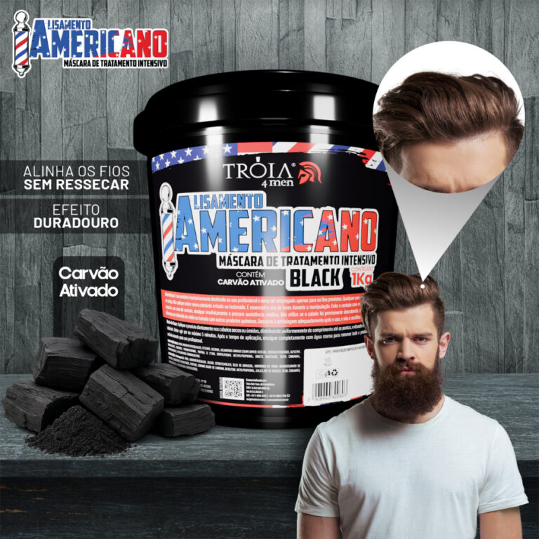 Alisamento Americano Black Tróia Hair 1Kg  Com Ca