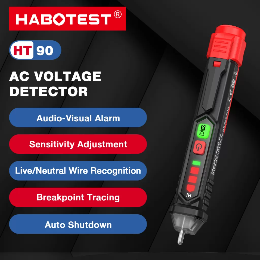 HABOTEST HT90 Detector De Tensão Ca 12V/48V ~ 1000V NCV Caneta De Teste Inteligente De Sensibilidade