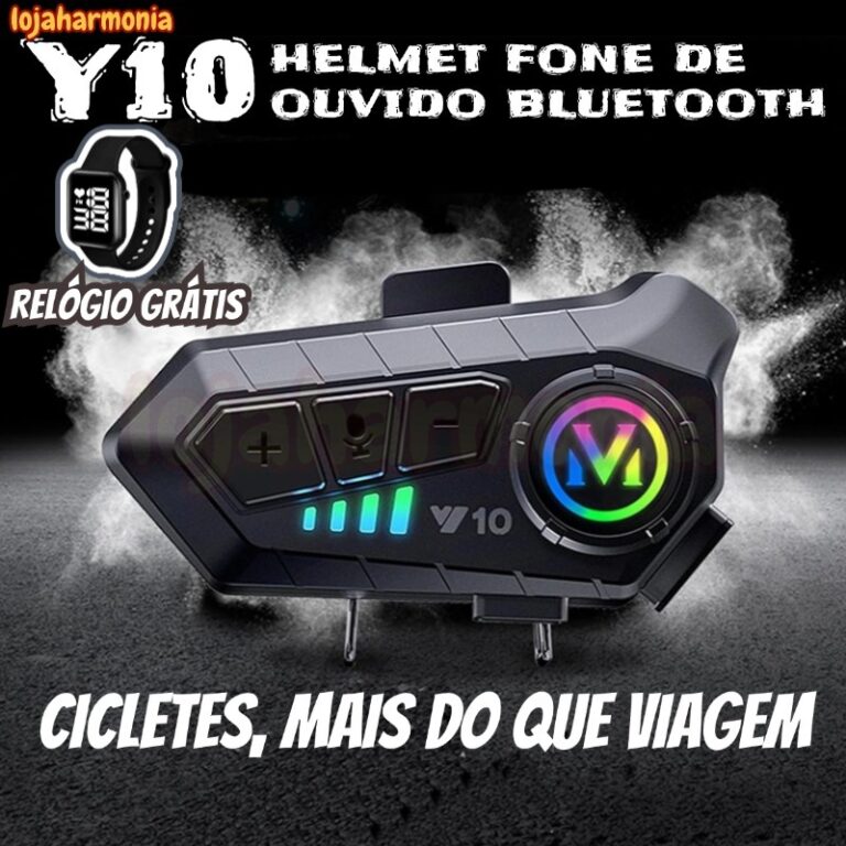 Y10 Fone para Capacete de moto Com Luz Ambiente Bl