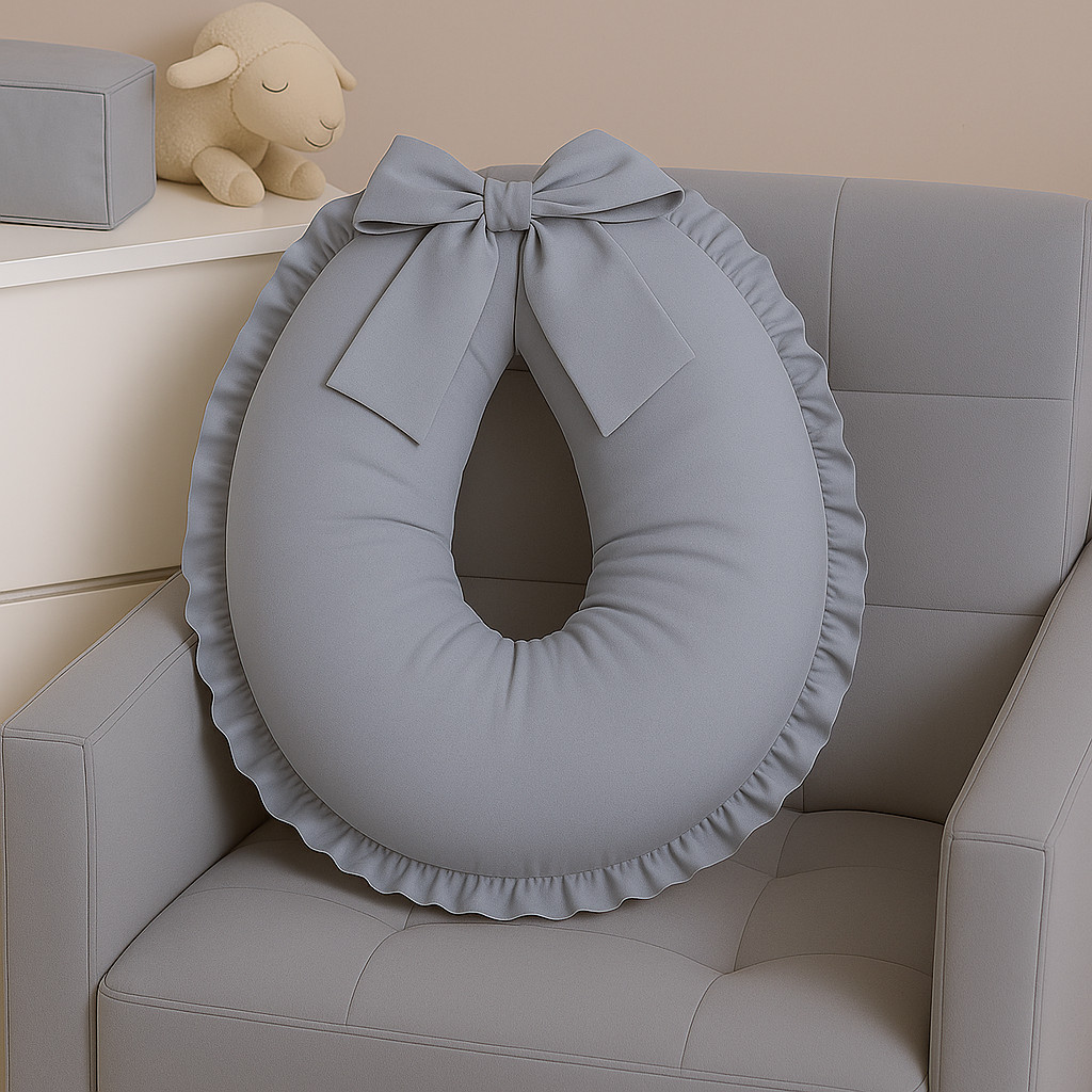 Almofada de Amamentação Babado CINZA