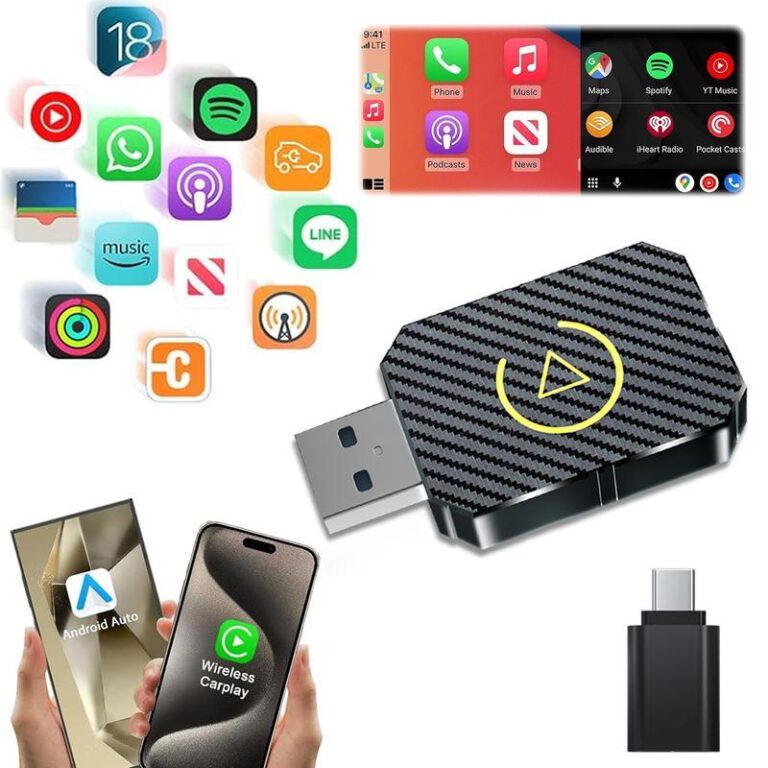 Wireless Carplay Android Auto Adapter 2 in 1 Mini 