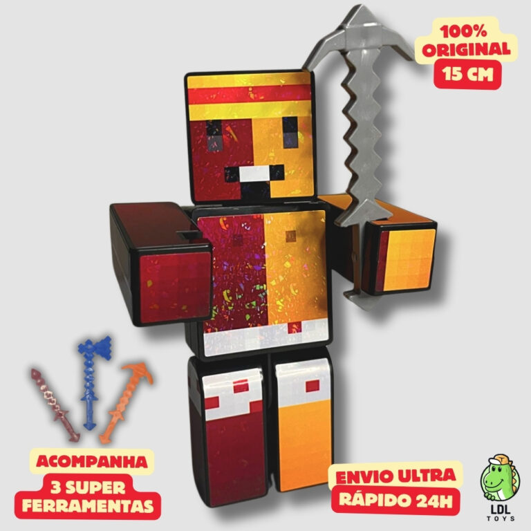 Boneco Geleia 15cm Articulado Acompanha 3 Ferramen
