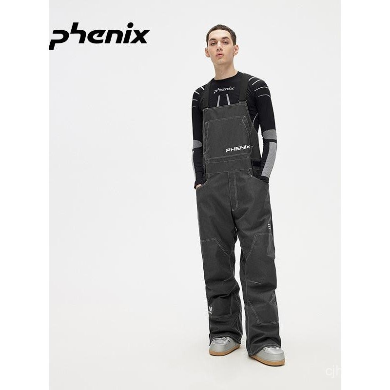Calças de Snowboard Unissex Phenix SP27, Ajuste Solto, Calças de Jeans com Babador, Casuais para Ati