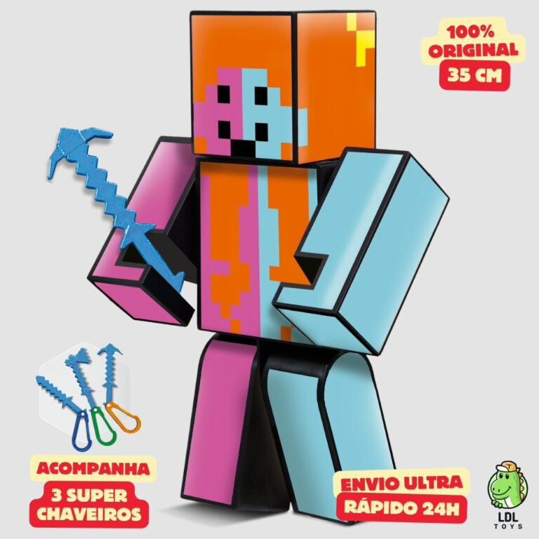 Boneco Mana 35cm Articulado Acompanha 3 Chaveiros 
