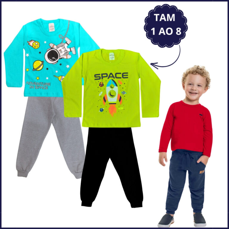 Kit 4 Peças Conjunto Infantil Inverno Menino 2 Ca