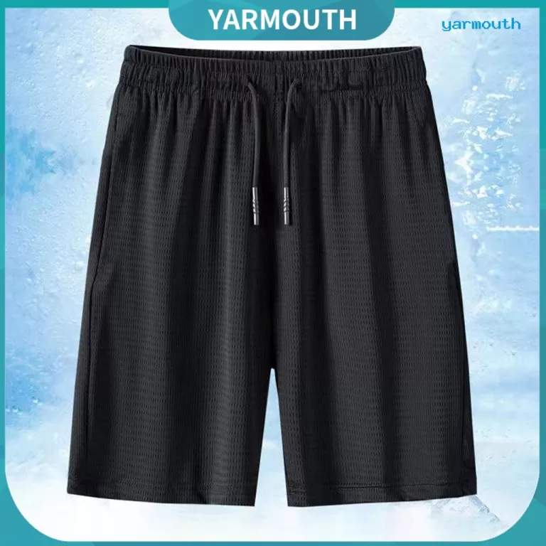 [YAR] Shorts Esportivos Masculinos Soltos De Seda 