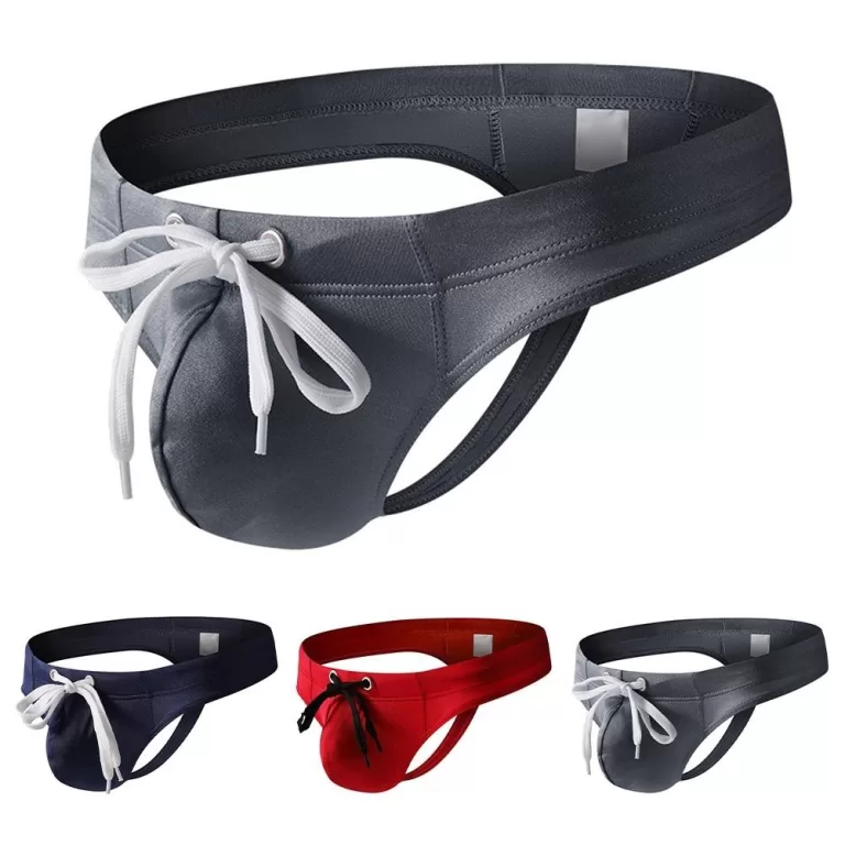 Tether Ice Silk Men Bolsa Cor Sólida Cueca Calcin