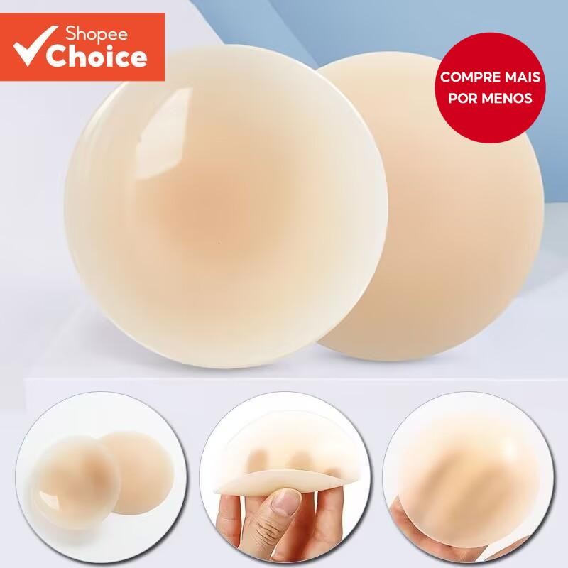 Capas De Silicone Invisíveis Reutilizáveis Para Mamilos  Remendos De Peito À Prova Dágua , 3 Cores M