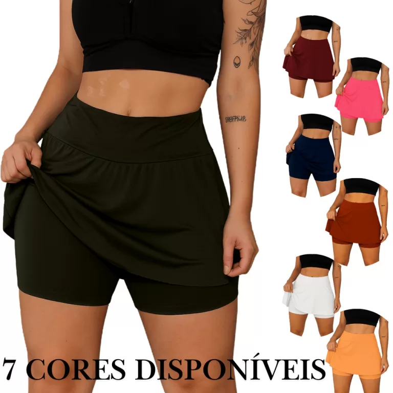 Shortinho Saia Feminina Fitness  Estilo e Liberdad
