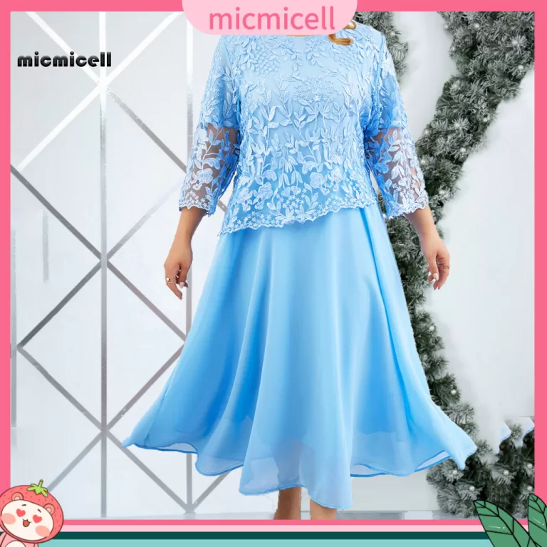 Fall Maxi Dress Plus Size Long Floral Embroidered 
