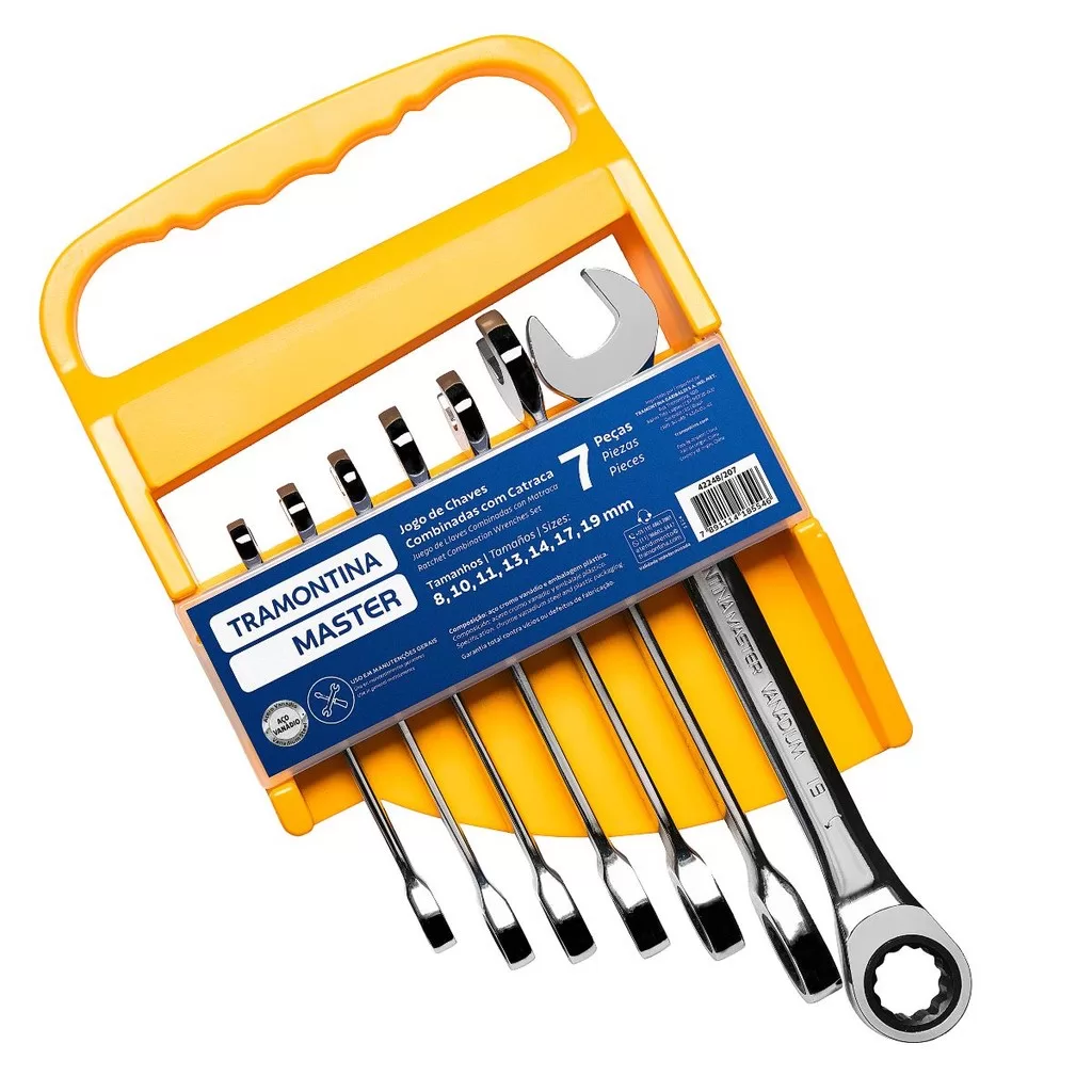 Jogo de Chaves Combinadas com Catraca 7 Peças Tramontina