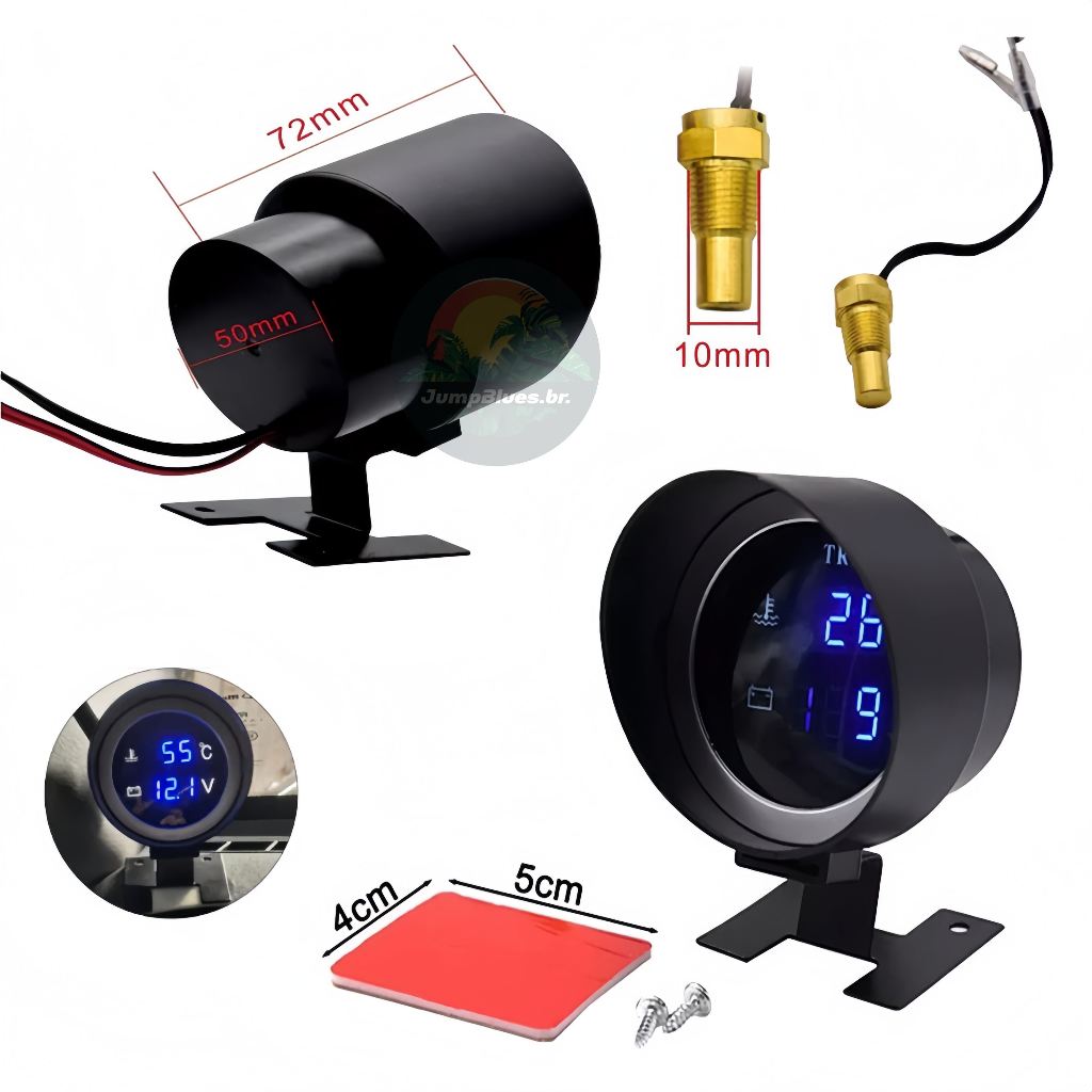 Marcador De Temperatura Automotivo Universal+voltímetro