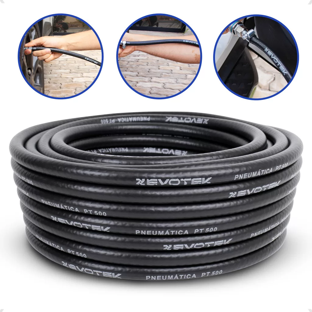 Mangueira Pneumática Reforçada 500psi 5/16 para Compressor de Ar 10m 15m 20m 30m