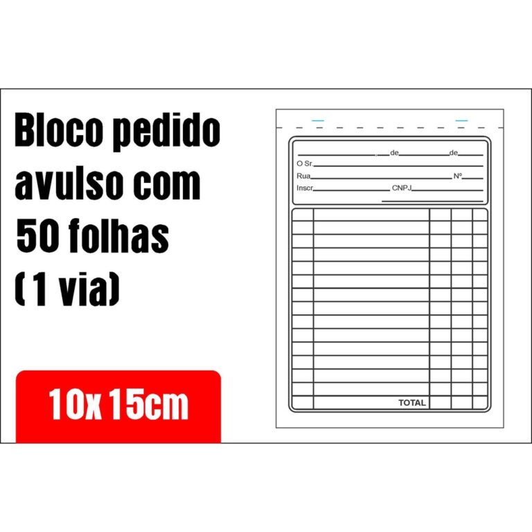 5 Blocos pedido bloco comercial 10x15cm