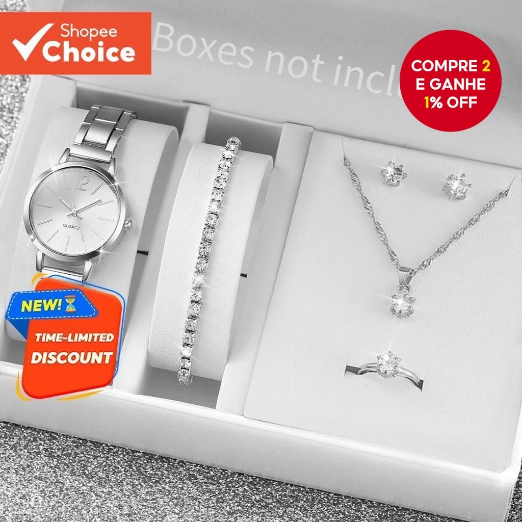 Conjunto De Relógios Femininos De 6 Peças  Minimalistas De Quartzo Com Detalhes De Strass Para Estil