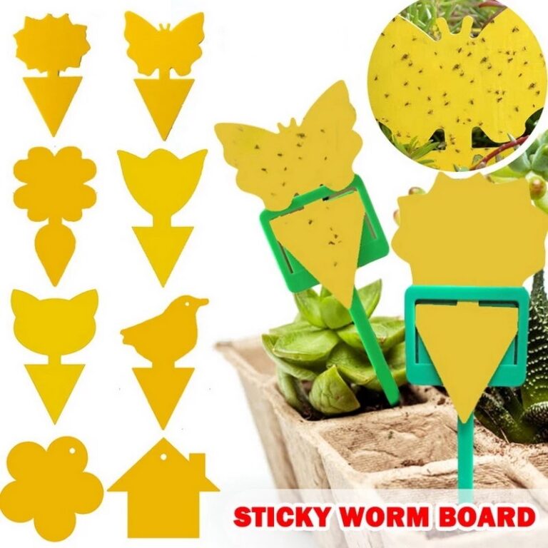 10pçs Placa Adesiva Dupla Face Amarela Para Mosca