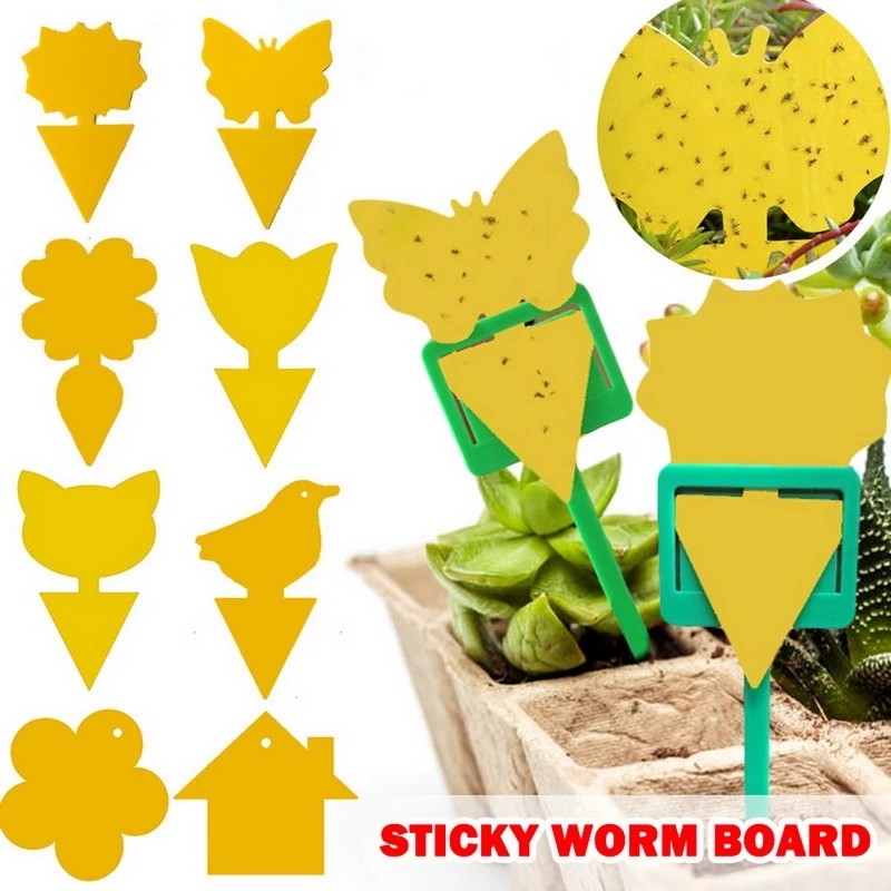 10pçs Placa Adesiva Dupla Face Amarela Para Mosca / Papel / Placa Amarela Dupla Face / Placa Amarela