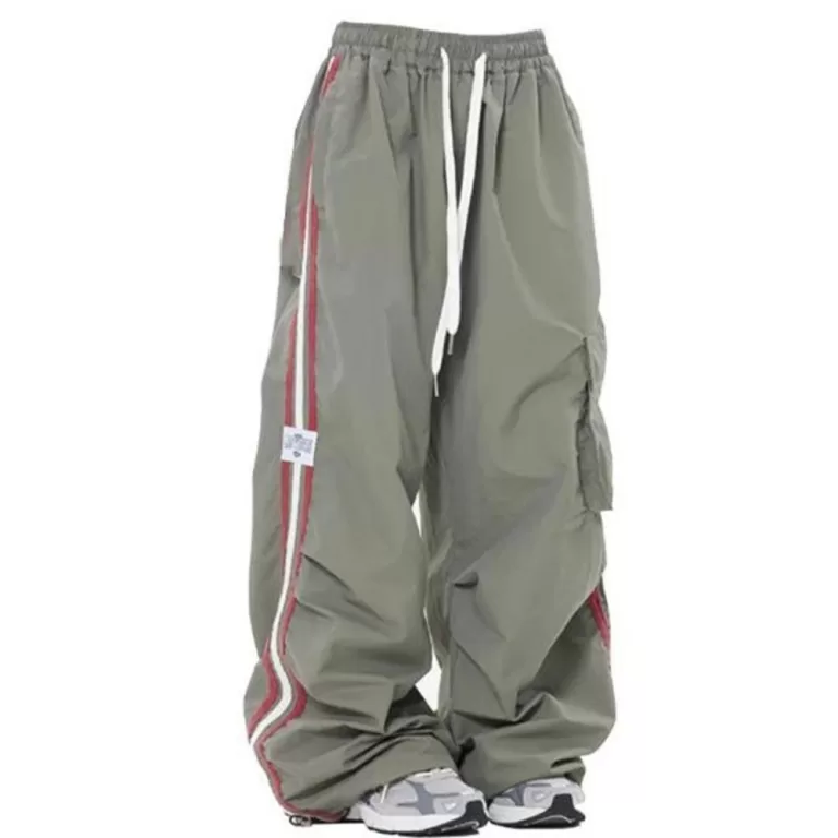 Moda Y2K Kpop Calças Cargo Femininas com Bolso, P